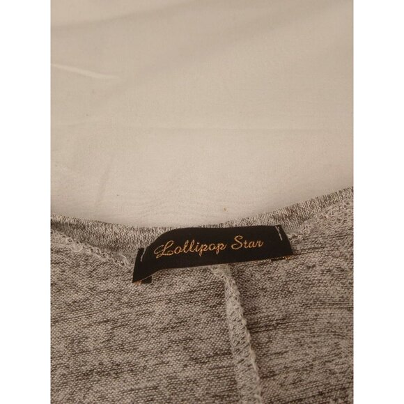 Lollipop Star Crew Neck Sweater Beige Button On Side Size XL - Picture 2 of 2